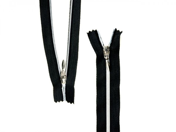 Spirálový zip se stříbrnými zoubky No 3 délka 16 cm autolock