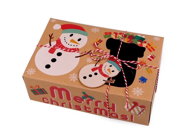 Vánoční dárková krabice s průhledem a jmenovkou