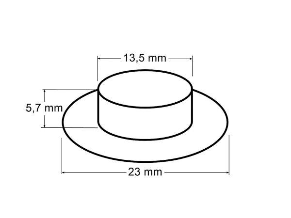 Průchodky s podložkou vnitřní Ø13,5 mm / vnější Ø23 mm lesklé