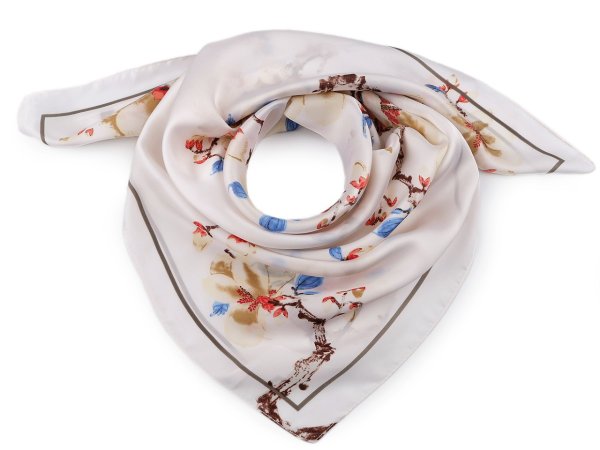 Saténový šátek magnolie 70x70 cm