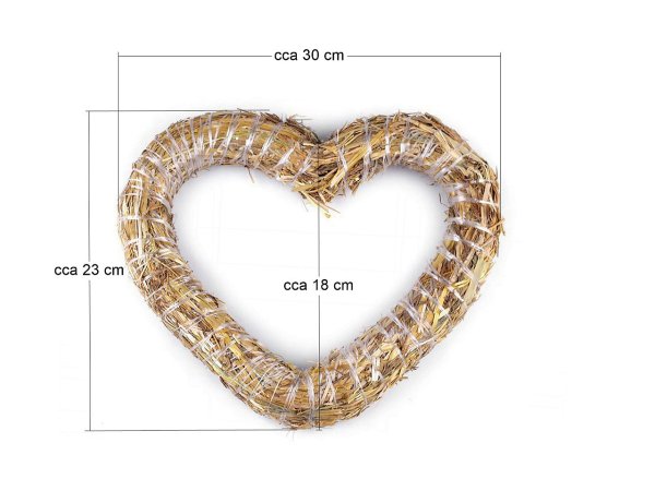 Slaměné srdce Ø30 cm