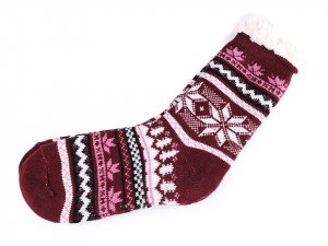 Ponožky zimní s protiskluzem, vlněné