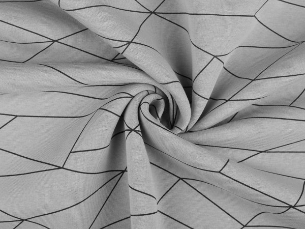Teplákovina bavlněná počesaná geometrický vzor