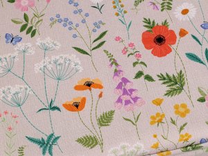 Kazeta / košík na šití čalouněný luční květy