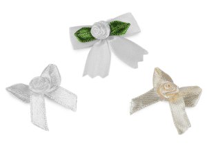 Saténová mašlička s růžičkou