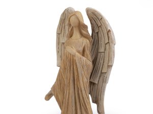 Dekorace anděl imitace dřeva