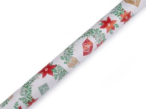 Balicí papír vánoční 0,7x2 m - 13 bílá vánoční hvězda