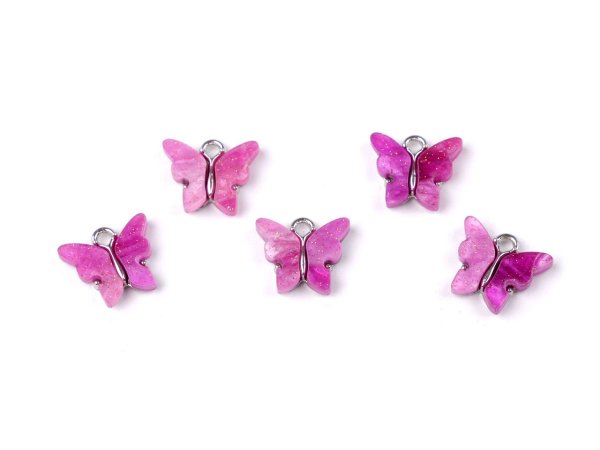 Přívěsek motýl perleťový 13x15 mm