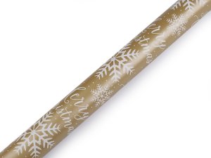 Balicí papír vánoční 0,7x2 m - 20 zlatá vločka