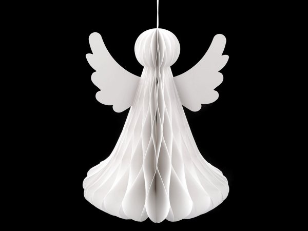 Papírový skládací anděl k zavěšení 32 cm