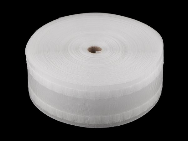 Záclonovka šíře 80 mm s poutky na kovové háčky