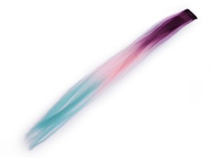 Pramen vlasů s clip-in hřebínkem - 5 fialová tyrkys