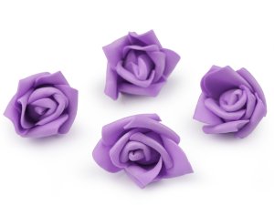 Dekorační pěnová růže Ø4-5 cm - 2 fialová lila