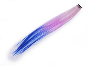 Pramen vlasů s clip-in hřebínkem - 1 růžová nejsv. modrá