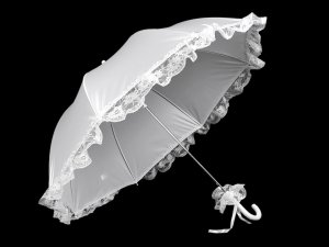 Svatební vystřelovací deštník s krajkou