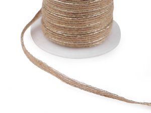 Jutová stuha s lurexem šíře 6 mm