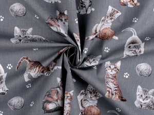 Bavlněná látka / plátno kočky