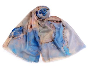 Šátek / šála batikovaná 70x175 cm - 2 modrá