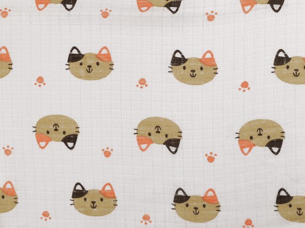 Bavlněná plenkovina / mušelín kočka