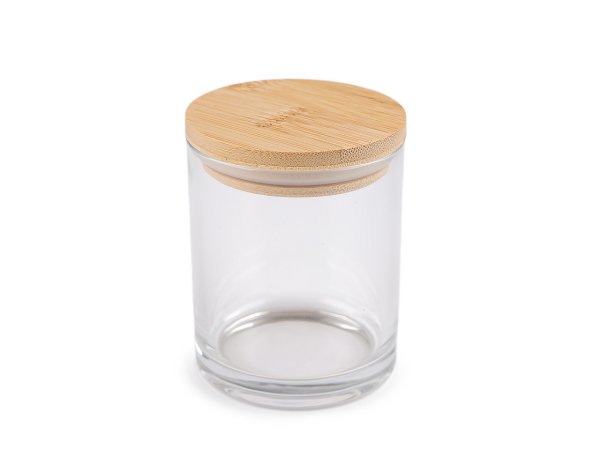 Sklenička na výrobu svíček s bambusovým víkem