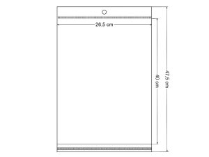 PP sáček s lepicí klopou a závěsem 26,5x40 cm