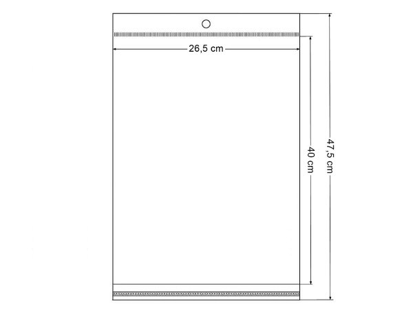 PP sáček s lepicí klopou a závěsem 26,5x40 cm