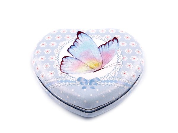 Kosmetické zrcátko srdce s motýlem