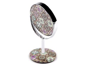 Kosmetické zrcátko stolní mandaly s broušenými kamínky