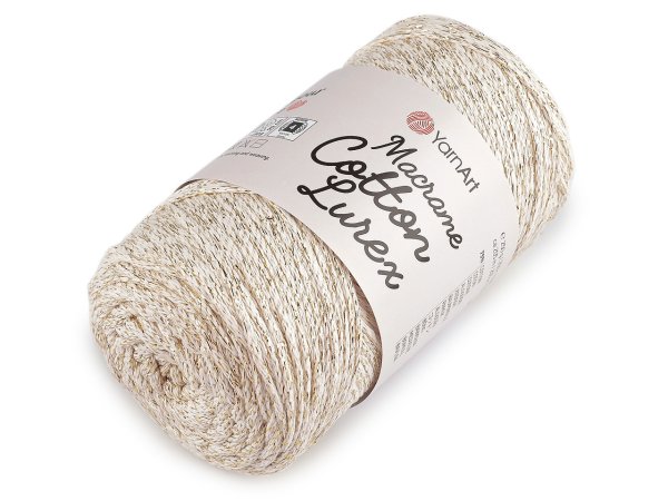 Pletací příze Macrame Cotton lurex 250 g