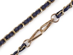 Koženkový popruh / ucho s řetízkem a karabinami, na kabelky a mobilní telefony šíře 2 cm