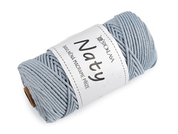 Bavlněná pletací příze macrame Naty Ø3 mm rozčesávací