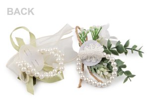 Perlový náramek svatební pro družičky s květy