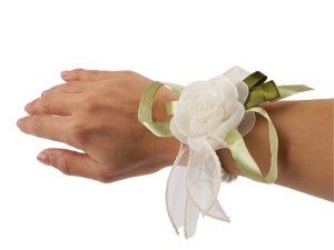 Perlový náramek svatební pro družičky s květy