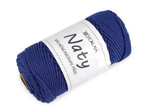Bavlněná pletací příze macrame Naty Ø3 mm rozčesávací