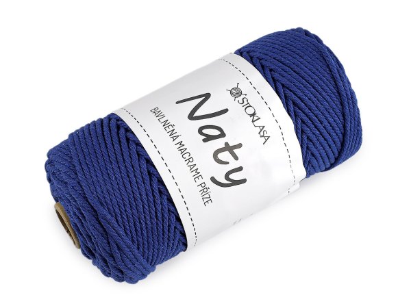 Bavlněná pletací příze macrame Naty Ø3 mm rozčesávací