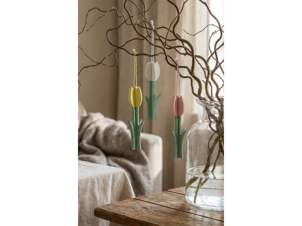 Dřevěný tulipán k zavěšení