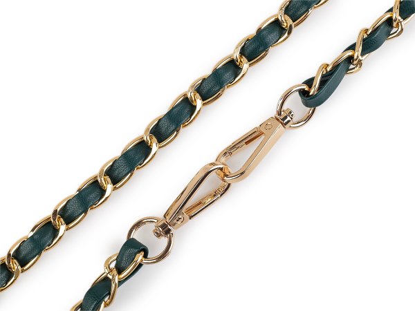 Koženkový popruh / ucho s řetízkem a karabinami, na kabelky a mobilní telefony šíře 2 cm