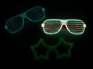 Párty / karnevalové brýle neonové svítící ve tmě