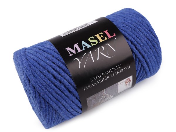 Recyklovaná bavlněná příze macrame Ø5 mm