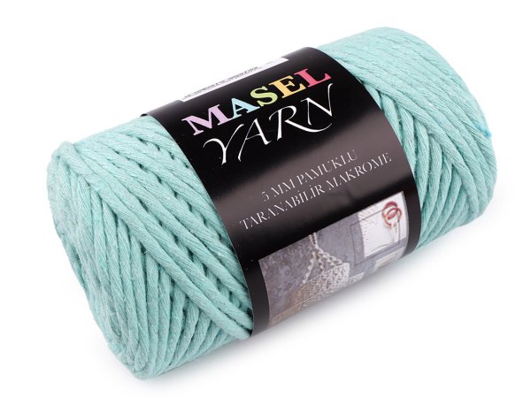 Recyklovaná bavlněná příze macrame Ø5 mm