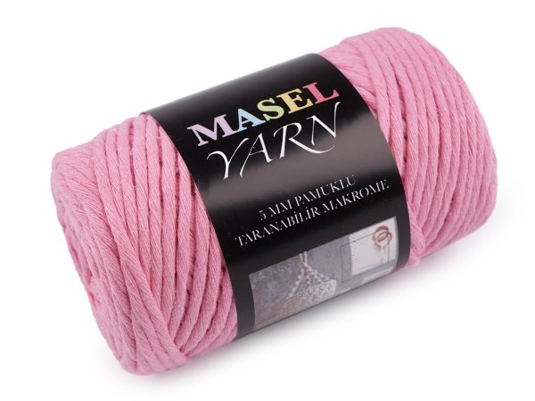 Recyklovaná bavlněná příze macrame Ø5 mm