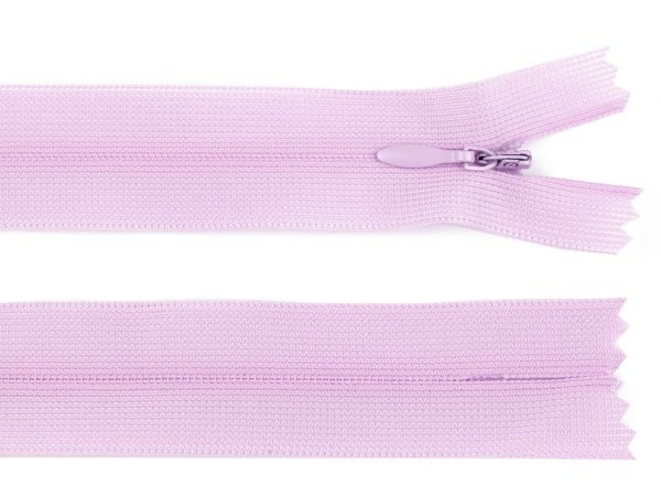 Spirálový zip skrytý šíře 3 mm délka 30 cm dederon