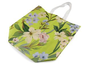 Taška z laminované netkané textilie květy velká 50x40 cm