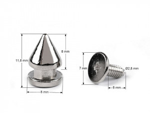 Ozdobný šroubovací hrot / nýt / nožičky na kabelky Ø8 mm