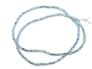Skleněné korálky broušené ohňovky 2 mm metalické, na drátku