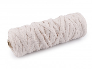 Bavlněná šňůra plochá tkaná / macrame šíře 8-10 mm