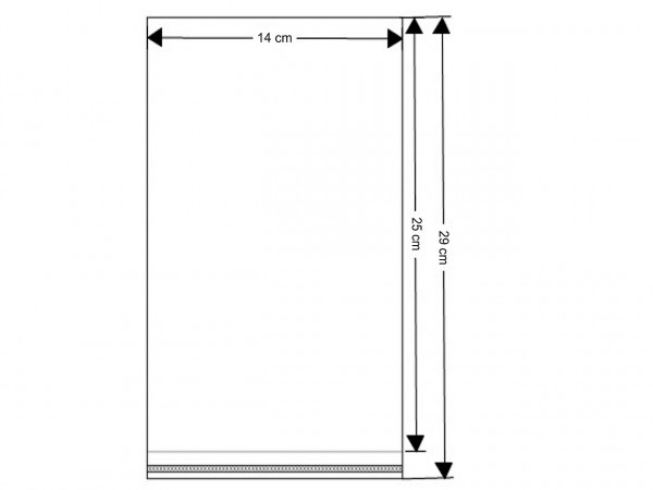 PP sáček s lepicí klopou 14x25 cm
