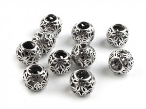 Kovové korálky s velkým průvlekem 9x11 mm