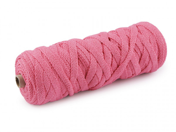 Bavlněná šňůra plochá tkaná / macrame šíře 8-10 mm