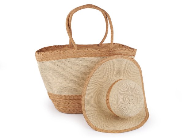 Dámský letní klobouk / slamák a taška sada
